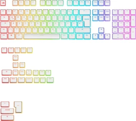Glorious Aura V3 Keycaps, Kunststoff (PBT) Double-Shot, weiß/transparent, 131 Tasten, ISO-DE