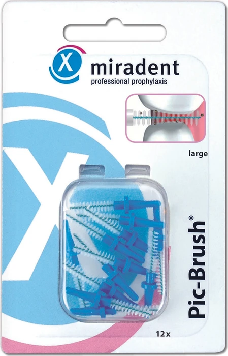 Miradent Pic-Brush Ersatz Interdentalbürste large blau, 12 Stück