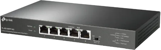 TP-Link TL-SG105PP-M2 Desktop 2.5G Managed Switch, 5x RJ-45, 123W PoE++