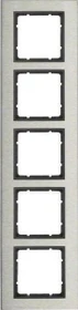 Berker B.7 Rahmen 5fach senkrecht, Edelstahl/anthrazit matt