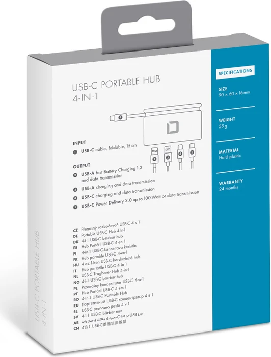 Dicota USB-C Hub 4-in-1, USB-C 3.0 [Stecker]