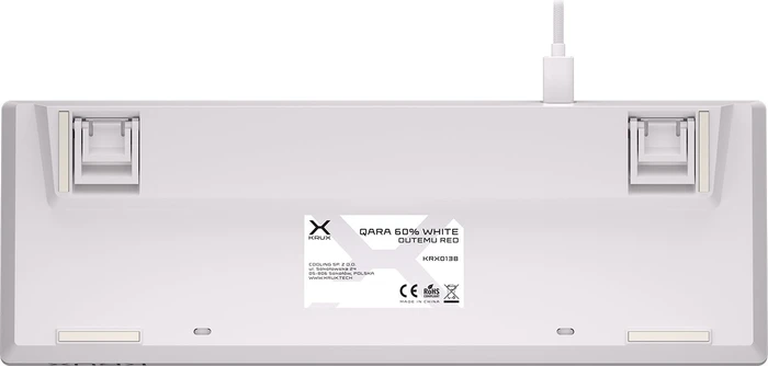 Krux Qara 60%, White, LEDs RGB, Outemu Red, USB, US