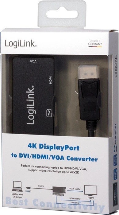 LogiLink 4K DisplayPort auf HDMI/DVI/VGA Adapter