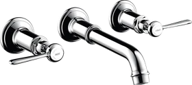 Hansgrohe Axor Montreux 3-Loch Waschtischarmatur für Wandmontage und Hebelgriffen polished chrome