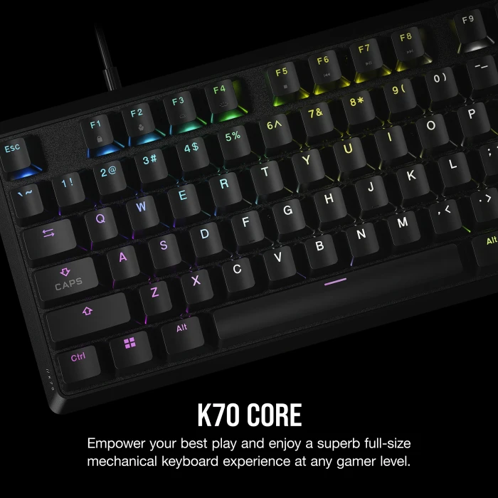 Corsair Gaming K70 CORE, schwarz, MLX RED, USB, DE
