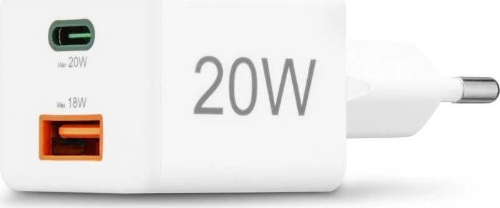 Hama Schnellladegerät 1x USB-C 1x USB-A Mini-Ladegerät PD 20 W weiß