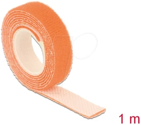 DeLOCK Klettband auf Rolle, 13mm, 1m, orange