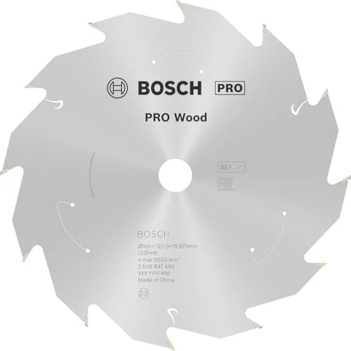 Bosch Professional Standard for Wood Kreissägeblatt 12Z, 165x1x16mm, 1 Stück