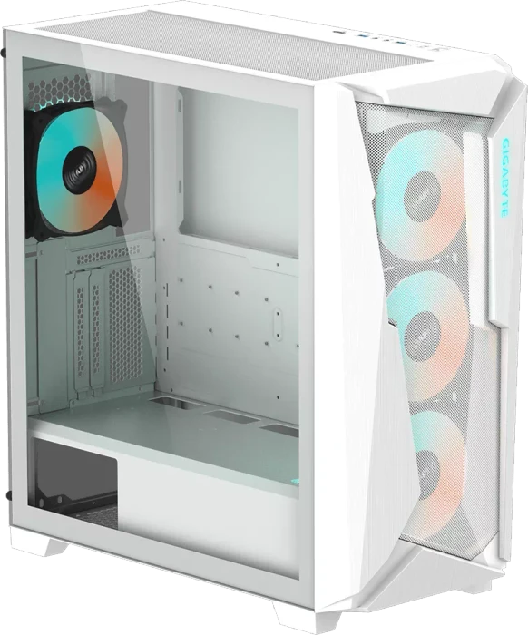 GIGABYTE C301 Glass White, weiß, Glasfenster