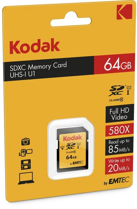 Kodak 650X R95/W90 64GB, UHS-I U3, Class 10