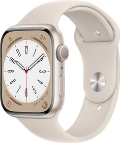 Apple Watch Series 8 (GPS) 45mm Aluminium Polarstern mit Sportarmband Polarstern