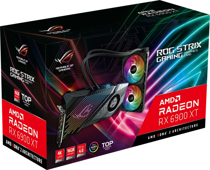 ASUS ROG Strix LC Radeon RX 6900 XT Top, ROG-STRIX-LC-RX6900XT-T16G-GAMING, 16GB GDDR6, HDMI, USB-C, 2x DP