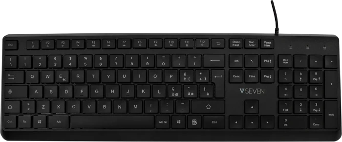 V7 KU350 Pro Tastatur, schwarz, USB, DE