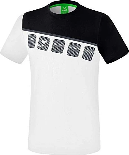 Erima 5-C Funktionsshirt kurzarm weiß/schwarz/dunkelgrau (Herren)
