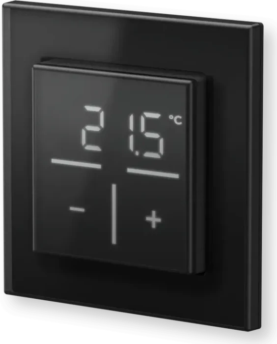 eQ-3 HomeMatic Glas-Wandthermostat mit CO2-Sensor schwarz, Funk-Wandthermostat