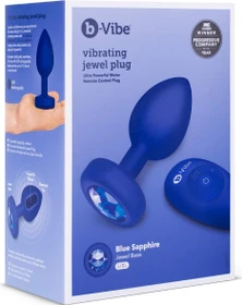 b-Vibe Vibrating Jewel Plug blau
