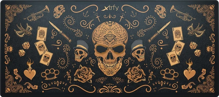Cherry Xtrfy GP5 Calavera XL Gaming Mauspad, 920x400mm, Skull-Motiv braun/schwarz