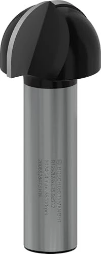 Bosch Professional HM Hohlkehlfräser, (R1)12x(D)24x15.9x57mm, 1 Stück
