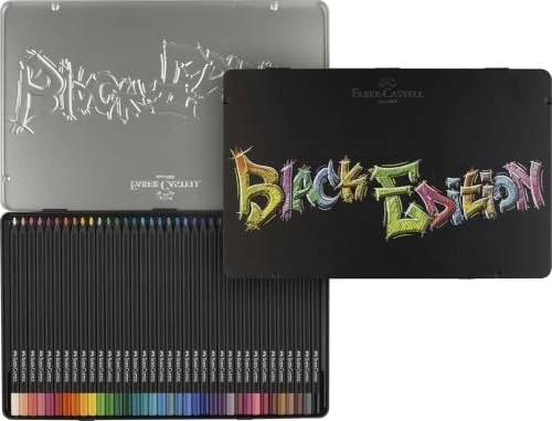 Faber-Castell Black Edition Buntstift sortiert, Metalletui, 36er-Set