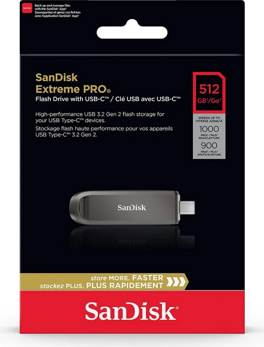 SanDisk Extreme PRO USB-C 512GB, USB-C, USB 3.2 Gen 2×1