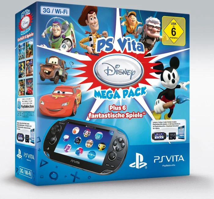 Sony PlayStation Vita Wi-Fi + 3G - Mega Pack Bundle Disney schwarz