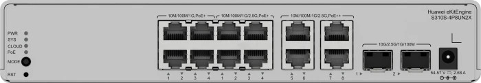 Huawei eKit SME Network eKitEngine S210 Series Desktop 2.5G Managed Switch, 12x RJ-45, 2x SFP, 125W PoE++