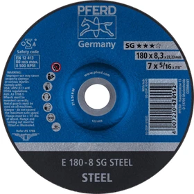 Pferd E 180-7 SG STEEL Schleifscheibe, 180x7.2x22.23mm, 10 Stück