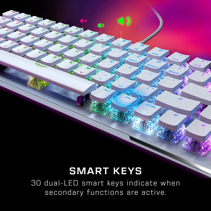 Roccat Vulcan II Mini, LEDs RGB, weiß, TITAN II OPTICAL RED, USB, US