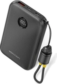 Vention Power Bank mit USB-C-Kabel 10000mAh 22.5W schwarz