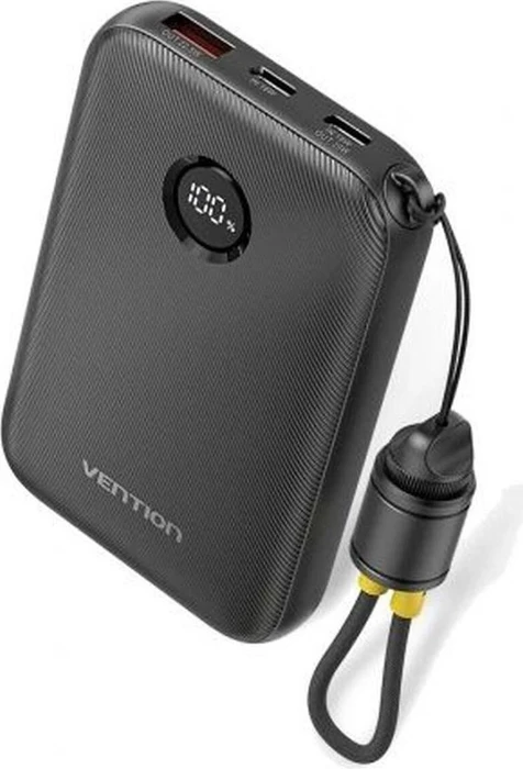 Vention Power Bank mit USB-C-Kabel 10000mAh 22.5W schwarz