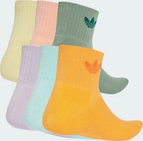 adidas Mid Ankle Socken silver green/glow pink/powder yellow, 6 Paare