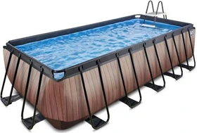Exit Toys Wood Frame Pool mit Filterpumpe rechteckig 540x250x122cm