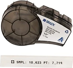 Brady Cryogenic Labor Labels Beschriftungsband, 12.7mm, schwarz/weiß