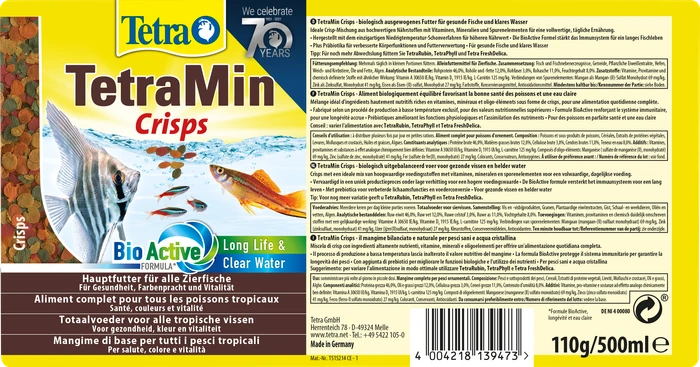 Tetra TetraMin Crisps, 110g, 500ml