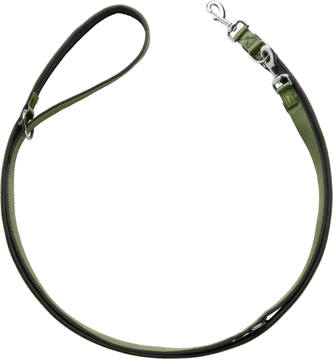 Hunter verstellbare Führleine Neopren 25/200, 2m, Oliv