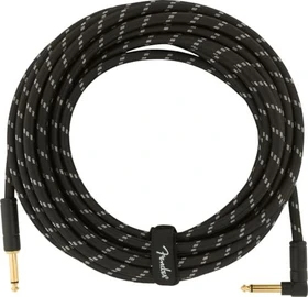 Fender Deluxe Series Instrument Cable Black Tweed Angled 7.5m