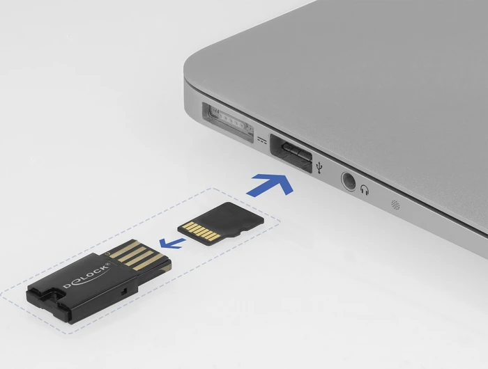 DeLOCK microSD Single-Slot-Cardreader, USB-A 2.0 [Stecker]