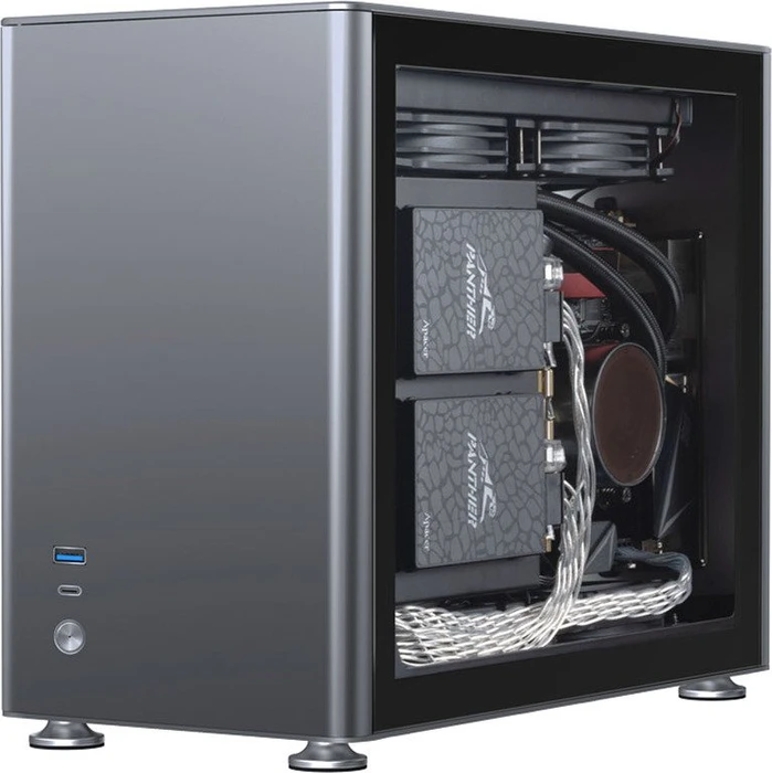 Jonsbo A4, grau, Glasfenster, Mini-ITX