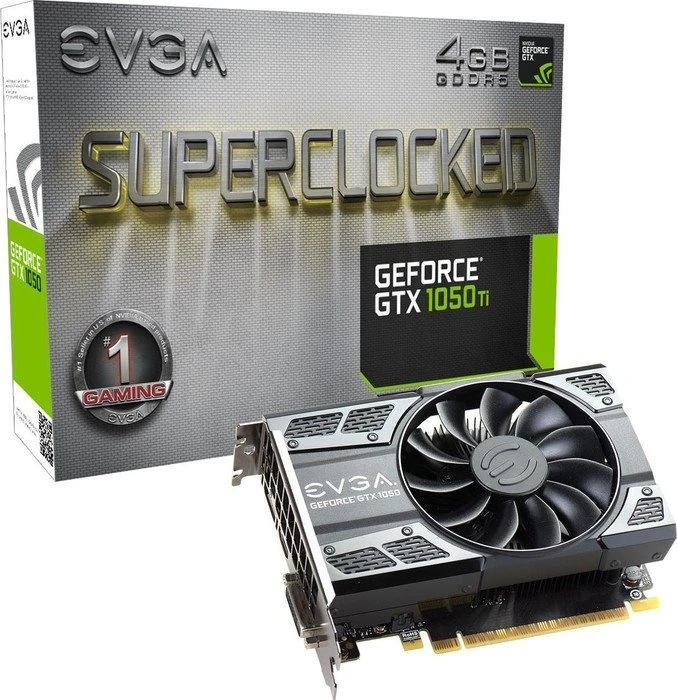 EVGA GeForce GTX 1050 Ti SC Gaming, 4GB GDDR5, DVI, HDMI, DP