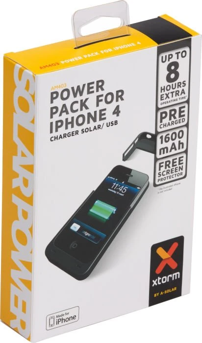 A-Solar Power Pack Hülle mit Akku für Apple iPhone 3GS/4