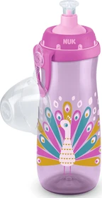 NUK Sports Cup Trinkflasche mit Push-Pull Tülle Chamäleon Effekt, 24+M, 450ml, lila pfau