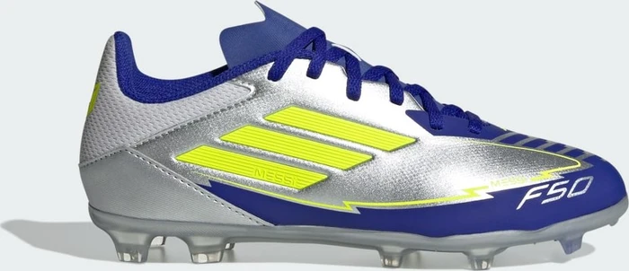 adidas F50 League Messi FG/MG silver metallic/solar yellow/lucid blue (Junior)