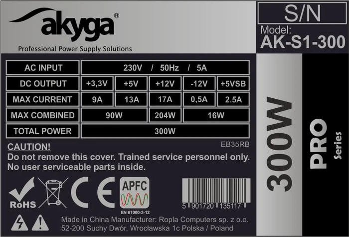 Akyga Pro 300W, SFX