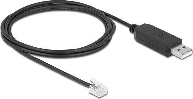 DeLOCK Adapterkabel USB-A 2.0 [Stecker] auf seriell RS-232 RJ12 [Stecker]