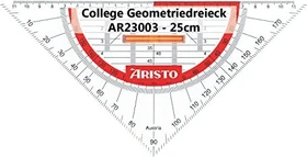 Aristo GEOCollege Geodreieck 25cm, mit Griff, transparent