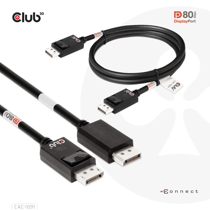 Club 3D DisplayPort 2.1 Kabel DP80 schwarz, 1.20m
