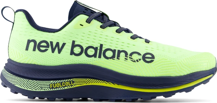 New Balance FuelCell SuperComp Trail bleached lime glo/nb navy/tea tree (Herren)
