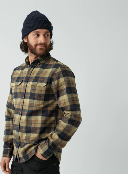 Fjällräven Singi Heavy Flannel Hemd langarm dark sand (Herren)