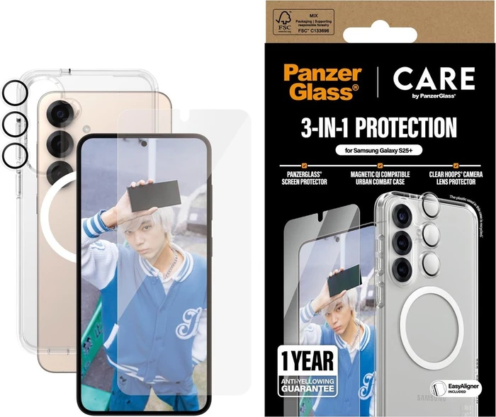 PanzerGlass Care Flagship 3-in-1 Bundle für Samsung Galaxy S25+