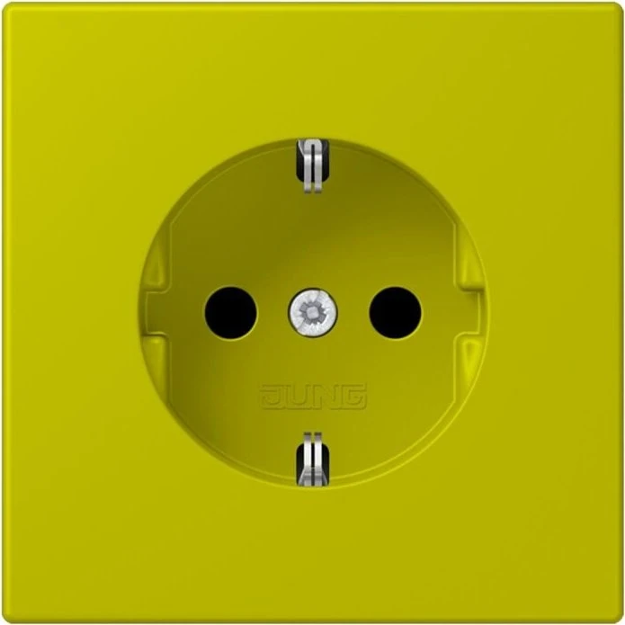 Jung SCHUKO-Steckdose, 16 A 250 V ~, Schraubklemmen, Duroplast lackiert, Serie LS, vert olive vif